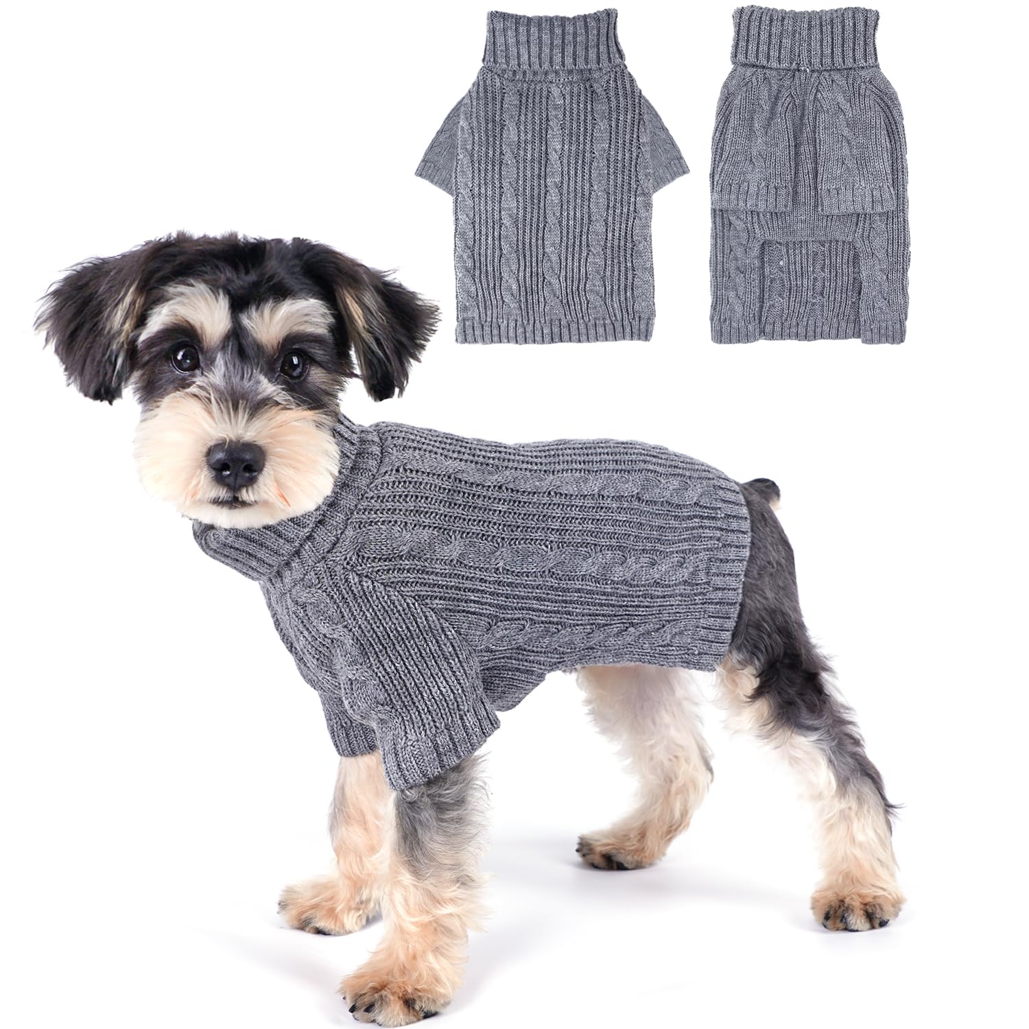Suéteres de cuello alto para perros, ropa para perros pequeños, suéter de punto cálido para cachorros, ropa para clima frío, suéter para perros pequeños, suéter para otoño e invierno, ropa para gatos