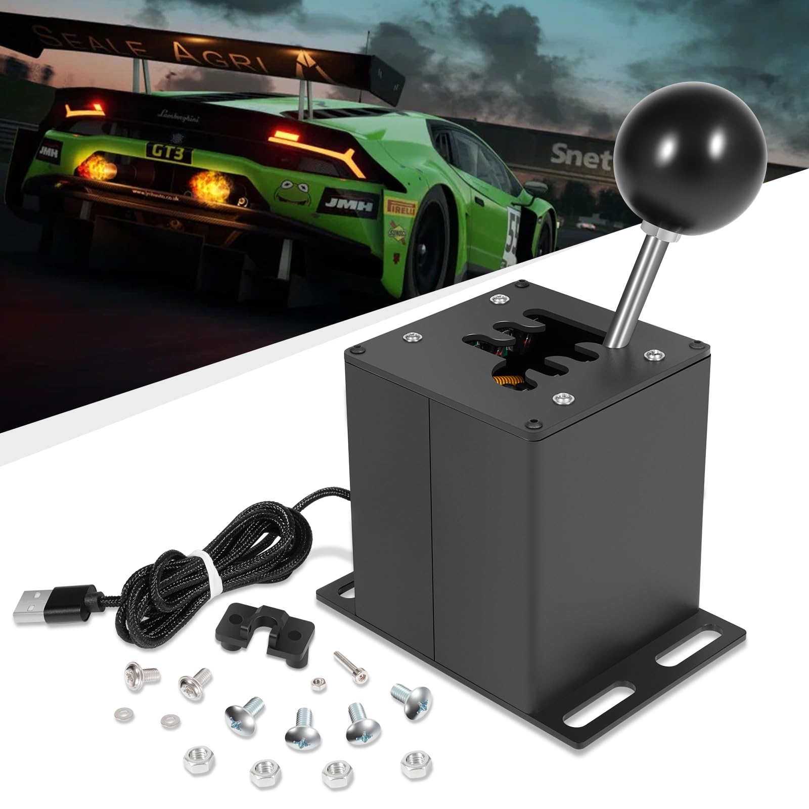 PC USB Racing Simulator Shifter 6+R Simulator Gear Shifter, Plug and Play