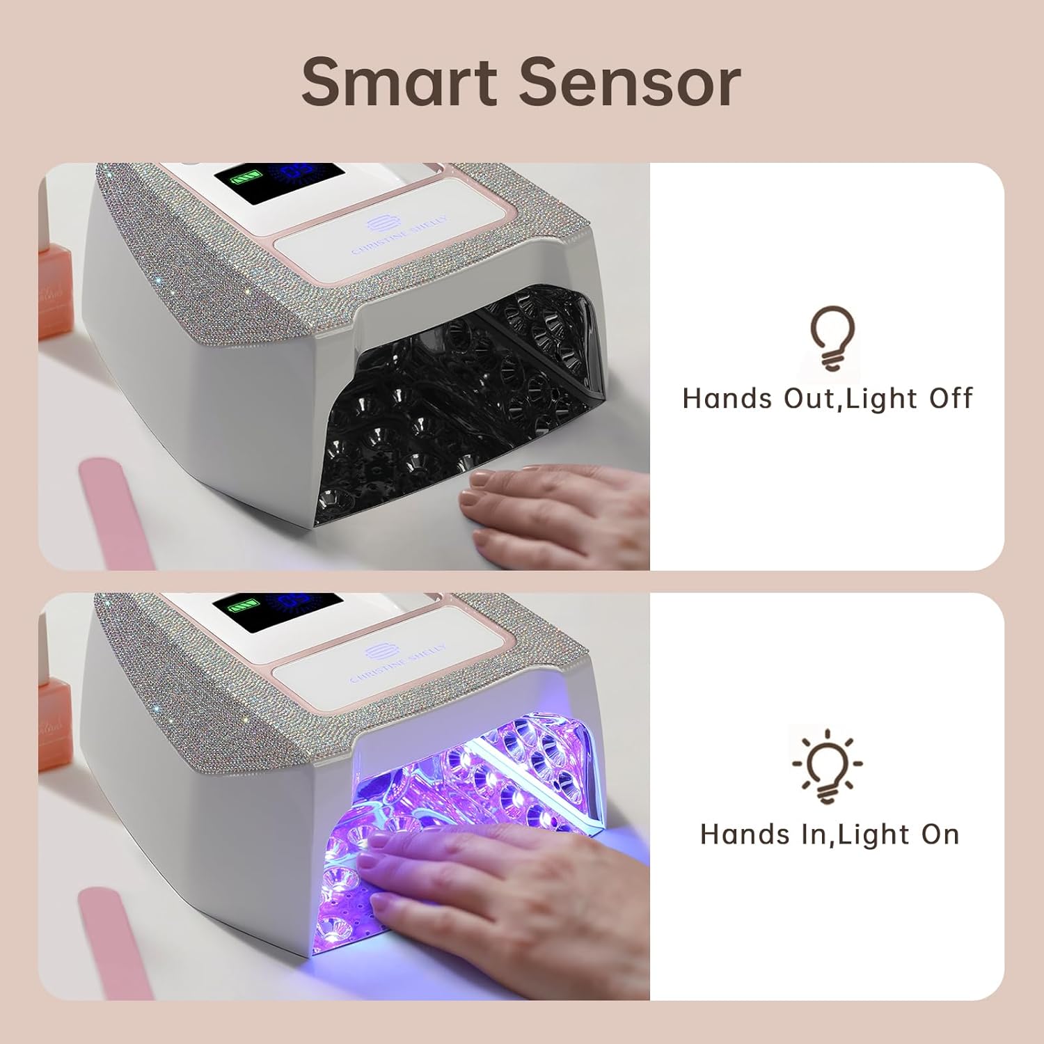 UV Nail Lamp, Cordless UV Light for Gel Nails with Auto Sensor & 4 Setting Timers, Rechargeable LED Nail Light, Professional Nail Dryer for Salon & Home,AB