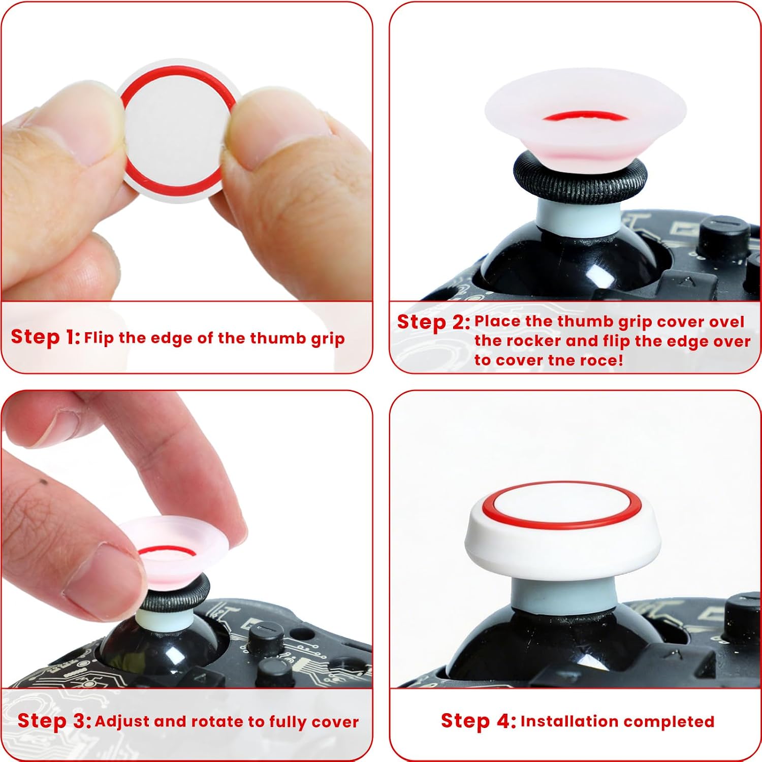12pcs Controller Thumb Grips Set,Joystick Caps,Thumb Stick Grip Cover Joystick Button Caps Controller Assist for PS4/PS5(White) image 4