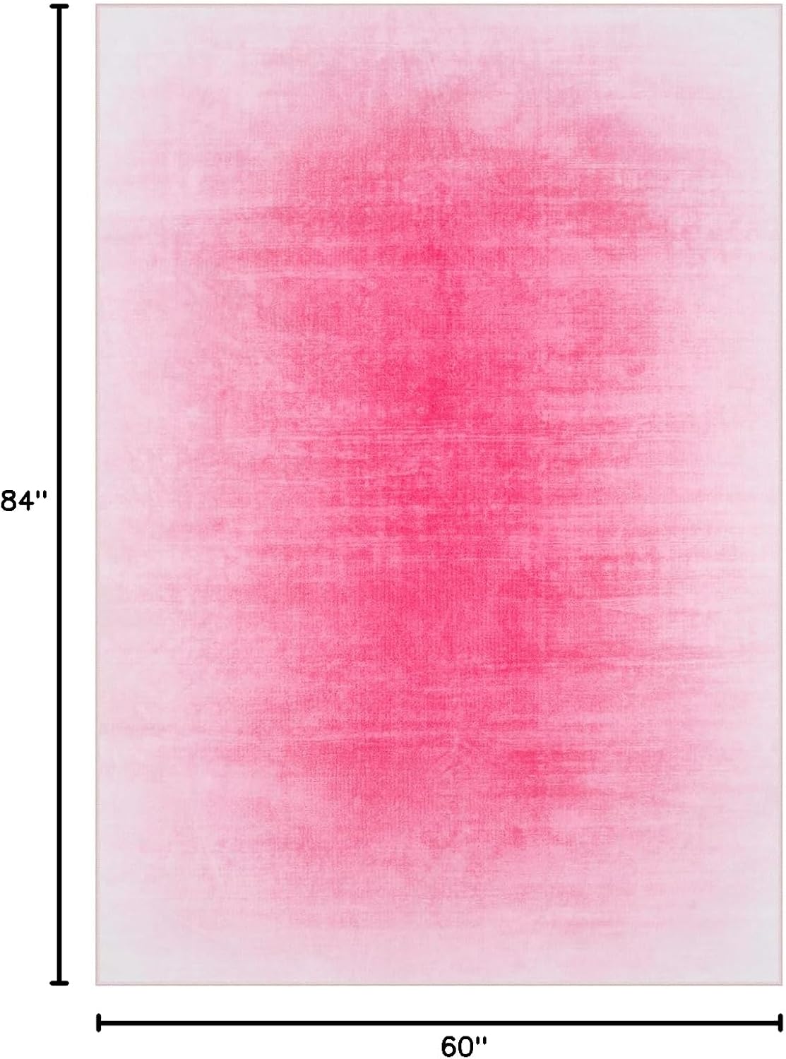 Collive Hot Pink 5x7 Area Rugs for Bedroom Girls, Contemporary Abstract Ombre Nursery Rug Washable Non-Slip Living Room Rugs, Soft Cute Baby Bedside Carpet for Dorm Playroom, Kids Room