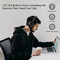 Vista 6 de OneOdio - Auriculares Bluetooth de diadema, 110 horas de sonido estéreo inalámbrico/con cable, auriculares plegables con graves profundos