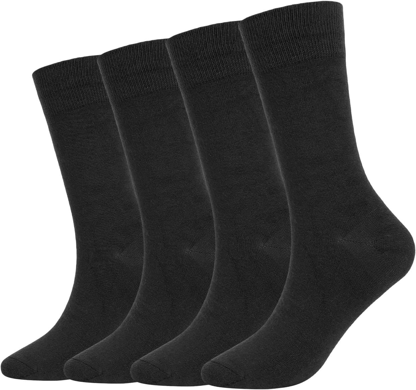 Dress Socks for Men, 4 Pairs Comfortable Crew Moisture Wicking Men Socks, Seamless Stretchy Casual Sports Socks