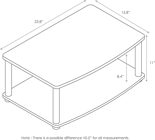 Miniatura 4 de Furinno TURN-N-TUBE - Soporte elevador de TV, 2 niveles, pequeño elevado, sin herramientas, consola de TV para TV de hasta 32 pulgadas, 15.8 x 23.8