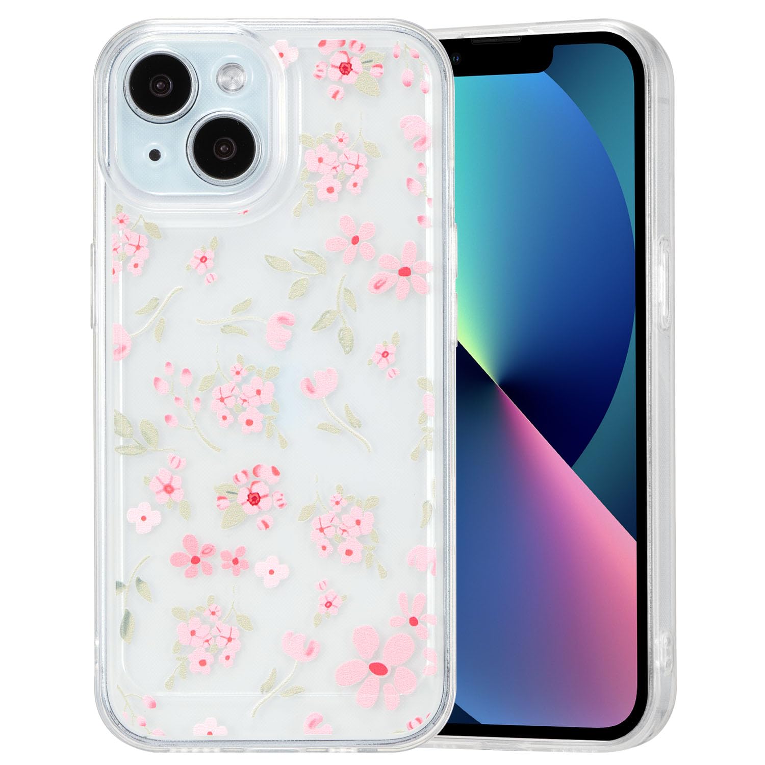 Coque iPhone 16 Plus fleurie transparente QLTYPRI souple en TPU