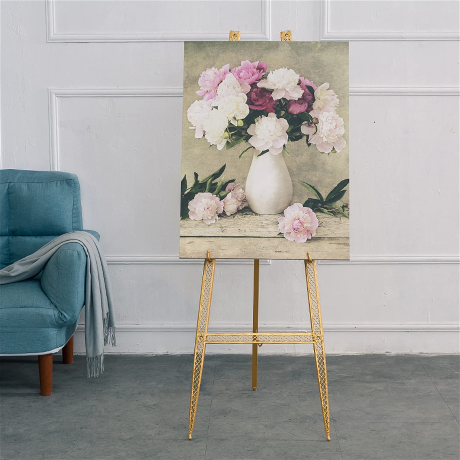 Wysoka sztaluga artystyczna o wysokości 120/150 cm na znaki ślubne, przenośna sztaluga artystyczna na podłogę, łatwo składana sztaluga malarska dla dorosłych i początkujących (rozm