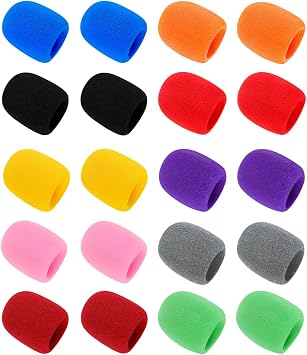 20PCS Microphone Cover Colorful Mic Windscreen Foam Covers Reusable Micro Foam Filter for Most Handheld Microphone