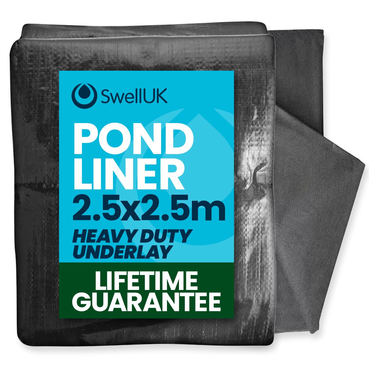 Swell UK 2.5m & 2.5m Pond Liner Heavy Duty Underlay | UV Resistant | Garden Fish Ponds