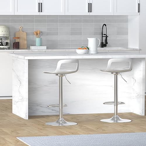 Miniatura 31 de NOBPEINT Taburete de bar giratorio ajustable con elevación de aire cromado contemporáneo, juego de 2, negro Negro -,Verde,Gris,Blanco