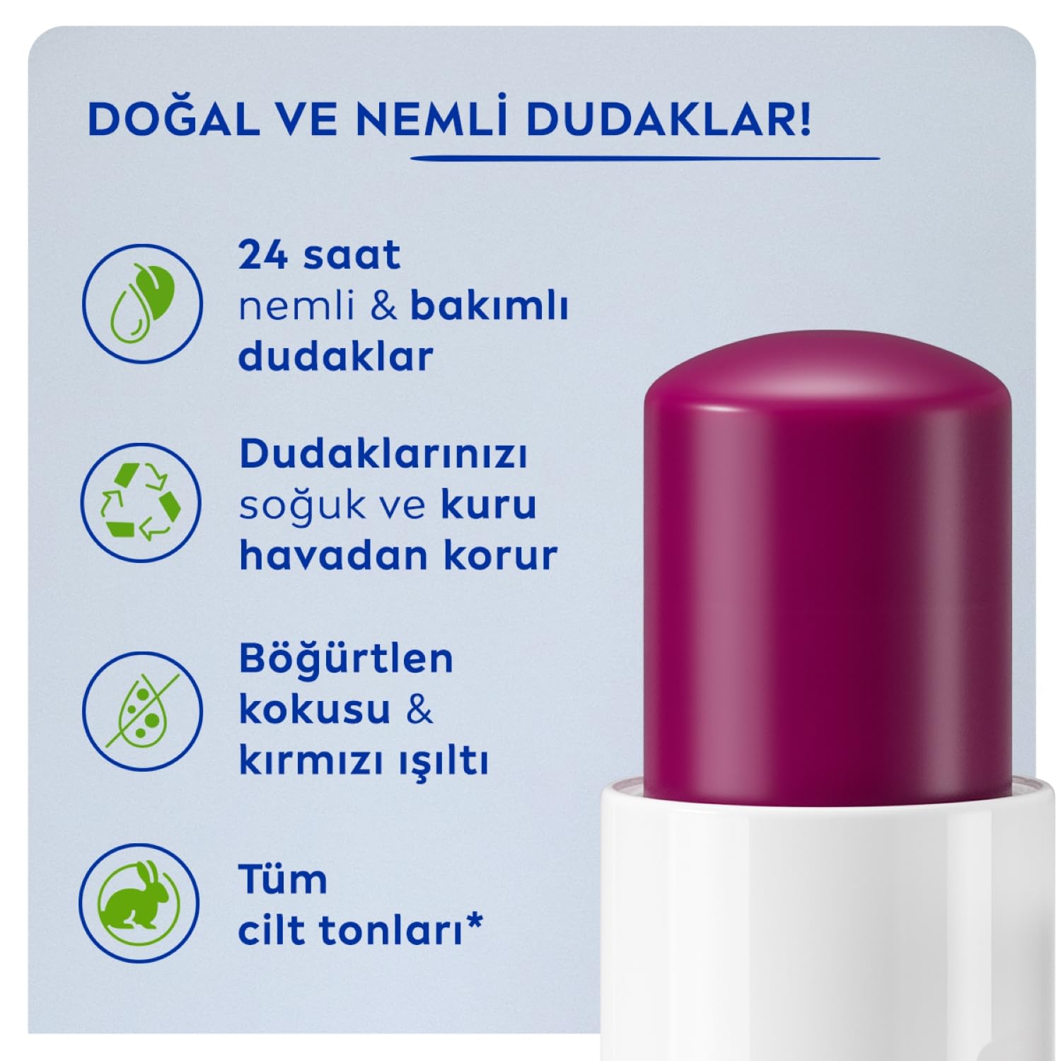 NIVEA Böğürtlen Dudak Bakım Kremi 4.8 gr, 24 Saat Nemlendirme,Böğürtlen Kokusu,Işıltılı Renk,Mineral Yağı İçermez + NIVEA Q10 Kırışıklık Karşıtı Çift Etkili Cilt Serumu 30 ml