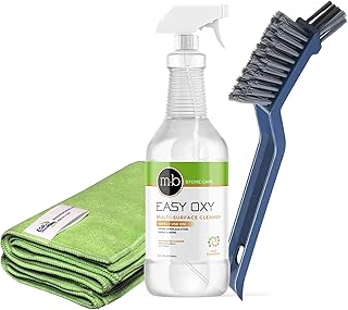 Granite, Marble Tile & Grout Cleaner EASY OXY KIT- (1 Quart / 32 fl oz) (For Cleaning Stone, Limestone, Travertine, Quartzite, Serpentine, Slate, Concrete & Terrazzo)