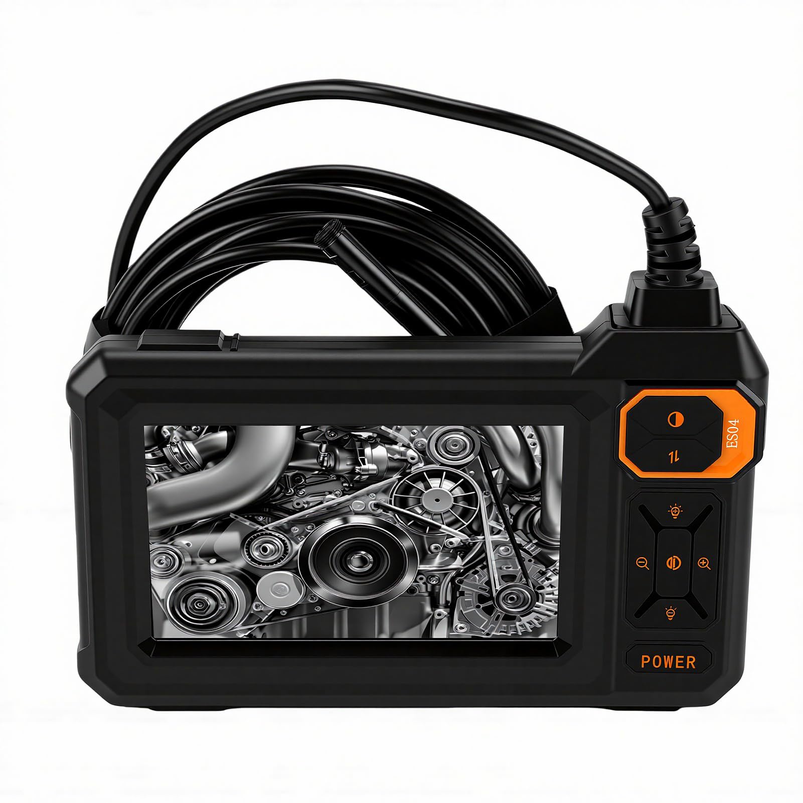 Annadue 4,3-Zoll-Doppelobjektiv-Endoskop-1080P-Inspektionskamera mit 8 LED-Leuchten, 16,4-Fuß-Halbkabel, IP67 Wasserdicht, für die Automatische Wartung, Hausinspektion, HVAC-Reparatur