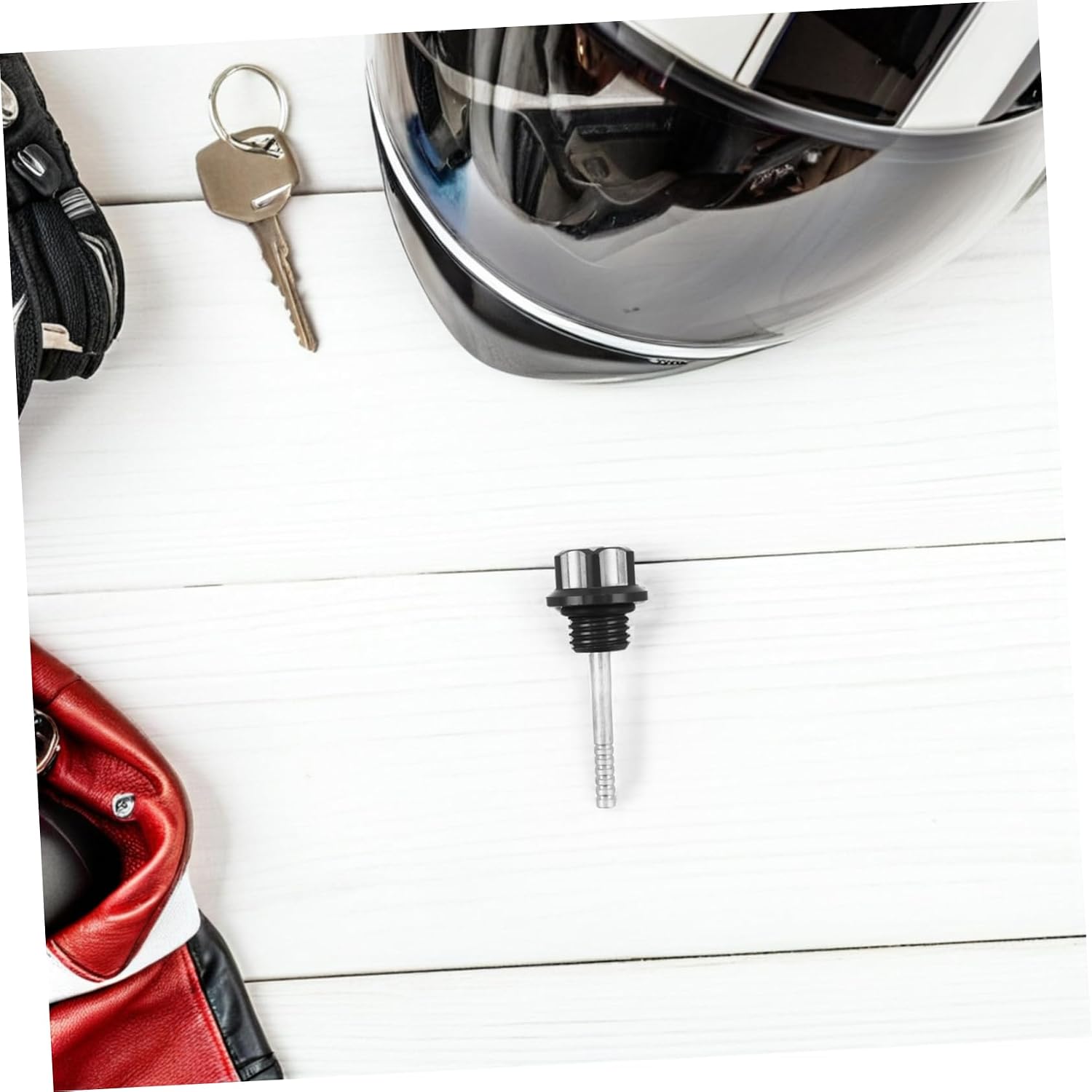 DECHOUS Motorcycle Oil Level Gauge Aluminum Screw Cap Engine Parts Auto Oil Tank Gauge for Quick Maintenance