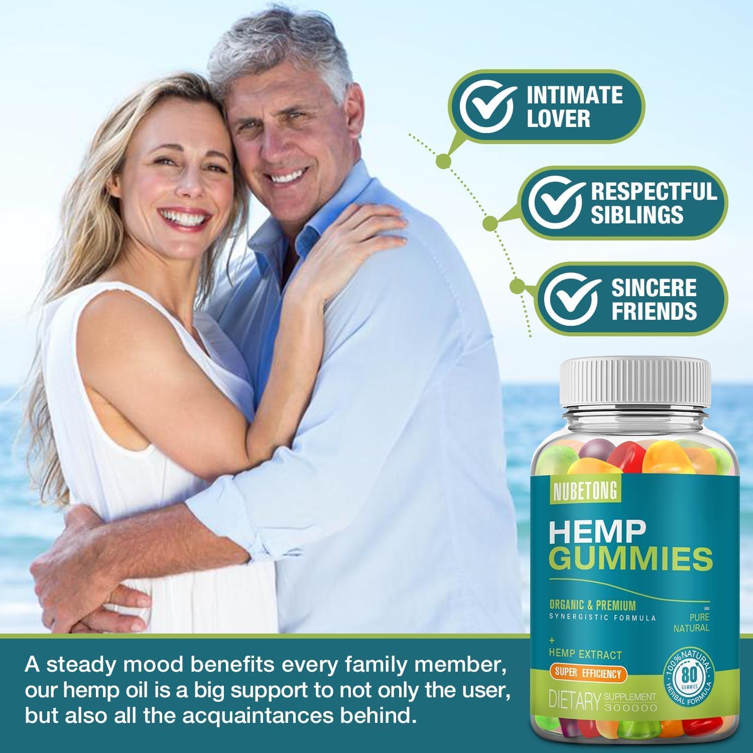 Hemp Gummies High Potency Extra Strength Hemp Oil Extract Organic Edible Gummy Supplement for Adult Gummy for Sleep, Pain, Anxiety