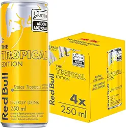 Pack de 4 Latas Red Bull Energético, Tropical, 250ml