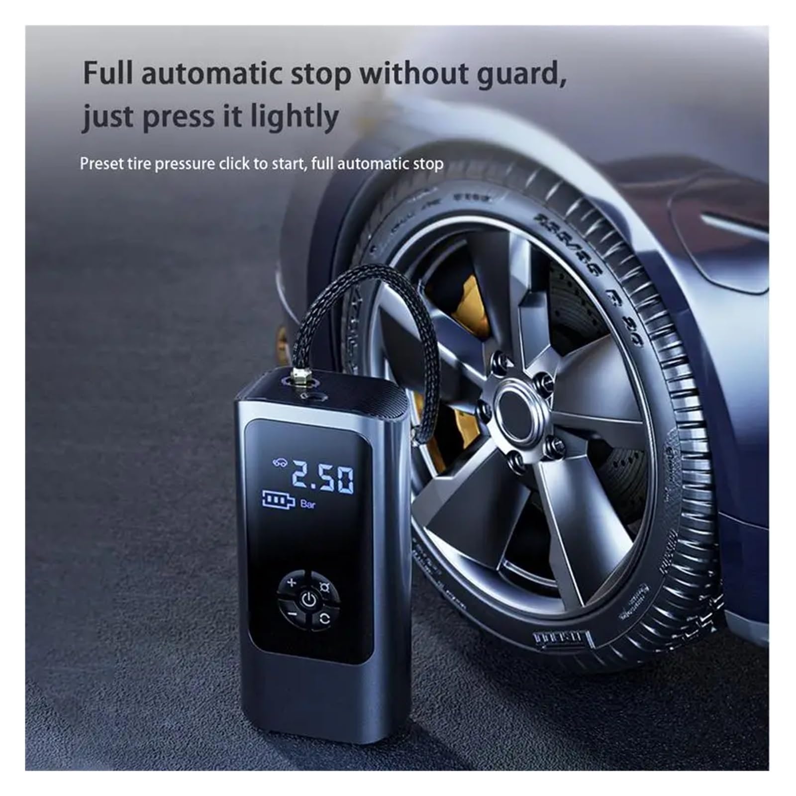 8000mAh Bezprzewodowa/przewodowa Przenośna Sprężarka Powietrza Do Samochodu 12V 150PSI Elektryczna Pompka Do Opon Do Samochodowych Kulek Motocyklowych Akcesoria Rapid Inflator(Wired pointer)