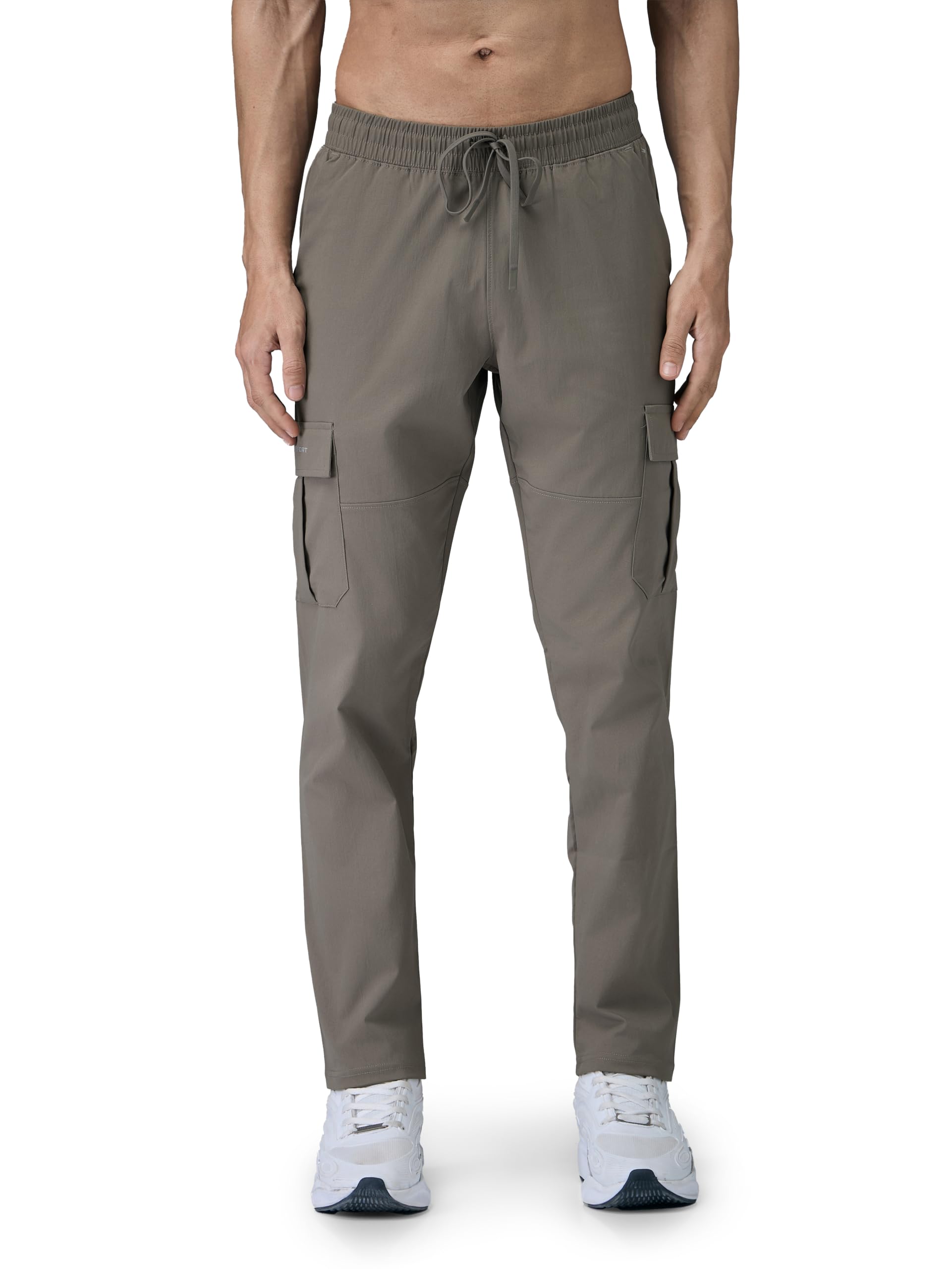 TECHNOSPORT Men's Regular Fit Mid Rise Polyester Solid Cargos for Activewear, Regular Use and Quick Dry-image-3