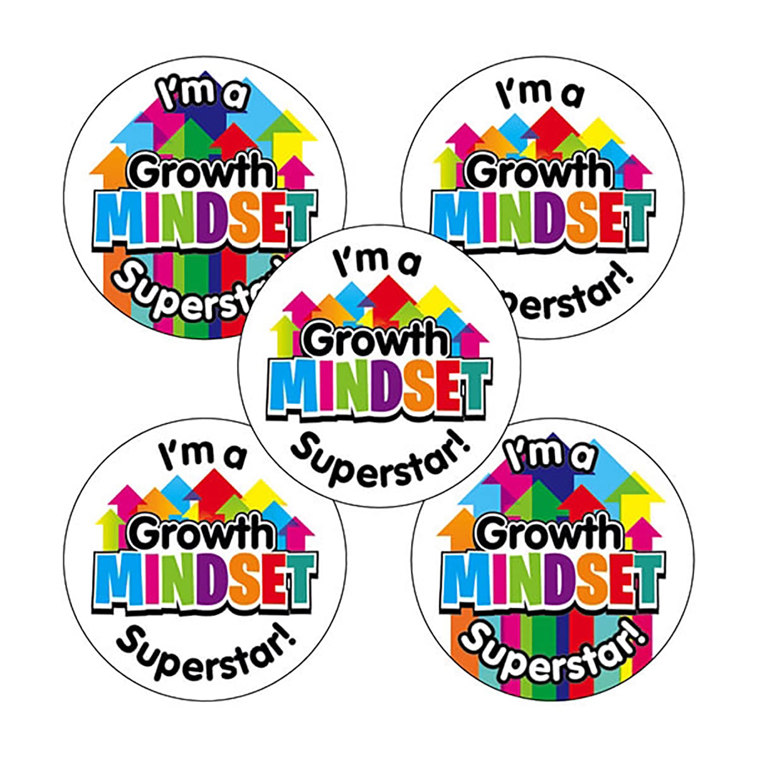 Primary Teaching Services Ltd 150 I'm A Growth Mindset Superstar Childrens Pupils School Reward Motivational Stickers 25Mm Primary Teaching Services
