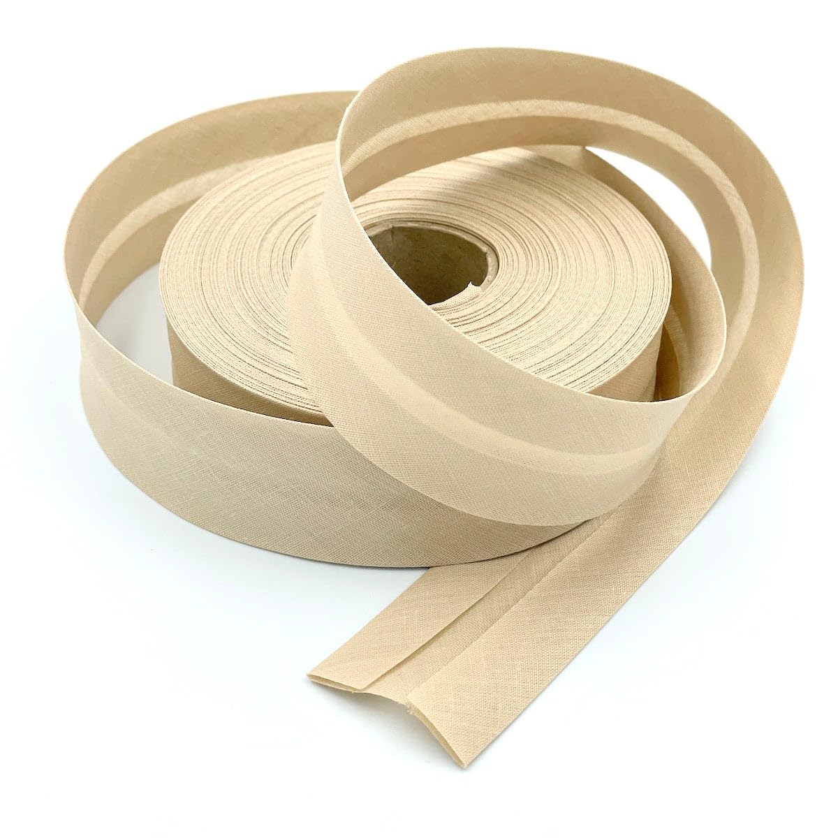 Craft Cult 40mm Wide Plain Bias Binding Tape - 25 Metre Roll (129 - Beige)