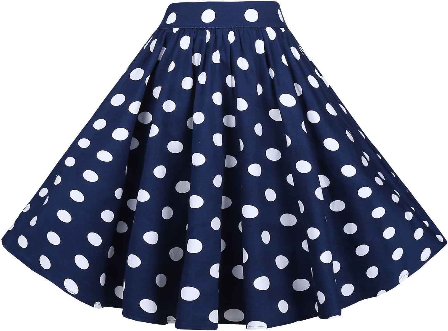 BI.TENCON Women Vintage Skirt Smock Waist Rockabilly Swing Casual Party Skirts