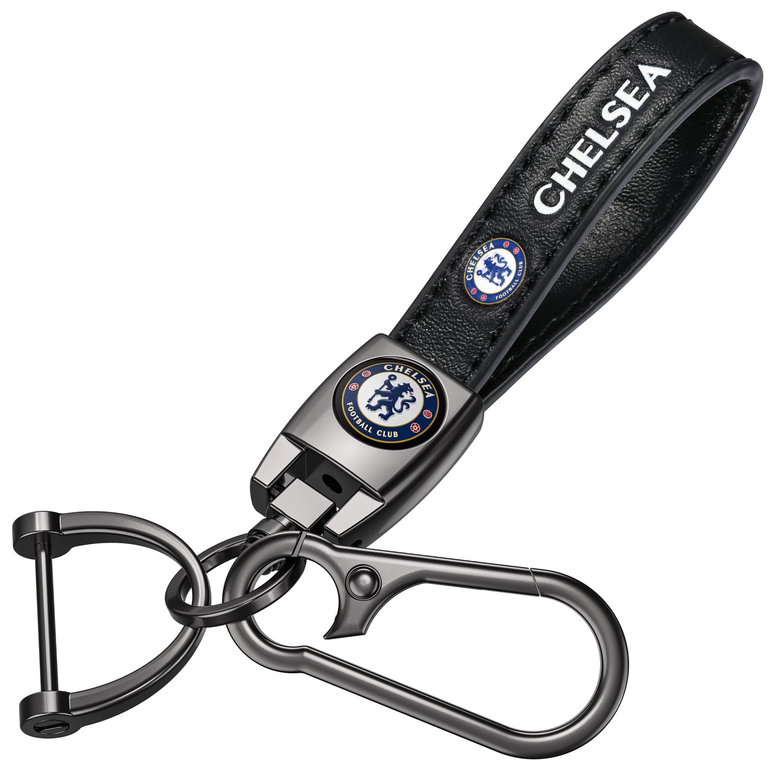 OOT Car Keychain Keyring for Football Fans,Leather Car Key Chain Replacement Key Fob Holder,Souvenir Gifts for Men Women Rch12els