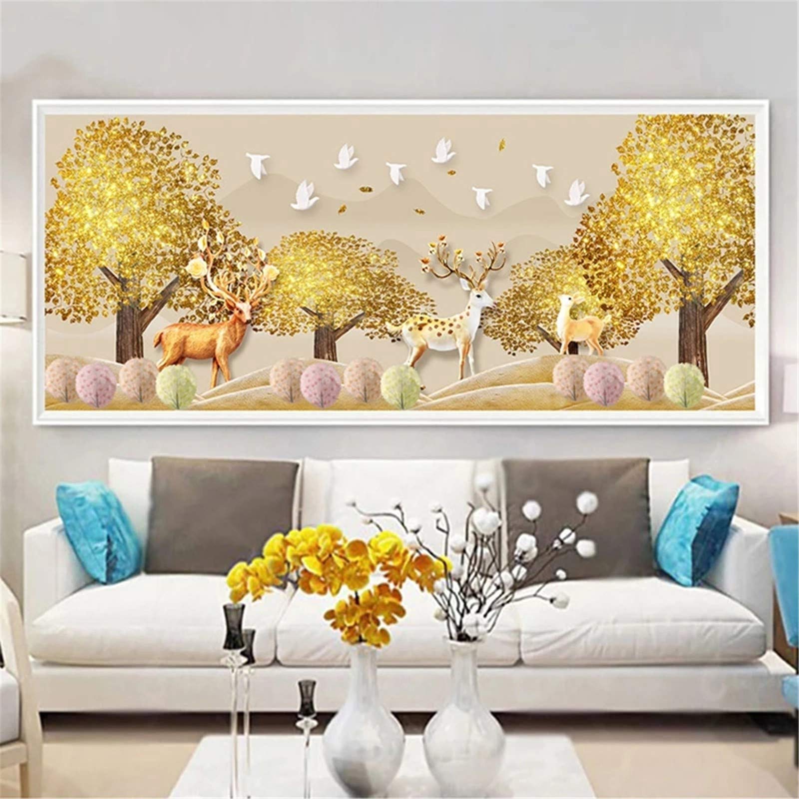 Diamond painting élan d'arbre de fortune 5D pour sublimer la décoration murale du salon