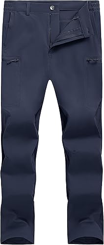 Miniatura 7 de TACVASEN Pantalones cargo de senderismo para hombre con 6 bolsillos, ligeros, resistentes al agua, de secado rápido, pantalones de viaje para
