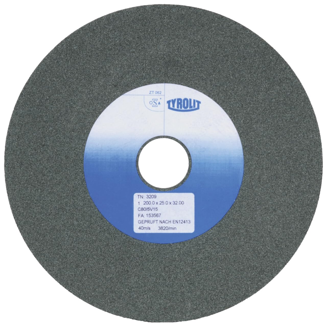 Disco da mola da banco TYROLIT a legante ceramico 300x40x76 mm C80 J5 V metallo duro/fondente