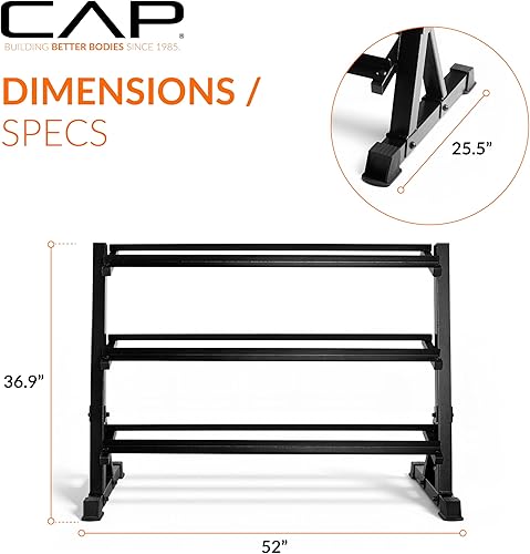 Vista 4 de CAP Barbell Soporte para mancuernas Almacenamiento de mancuernas de 5-50 libras o 5-75 libras Múltiples opciones