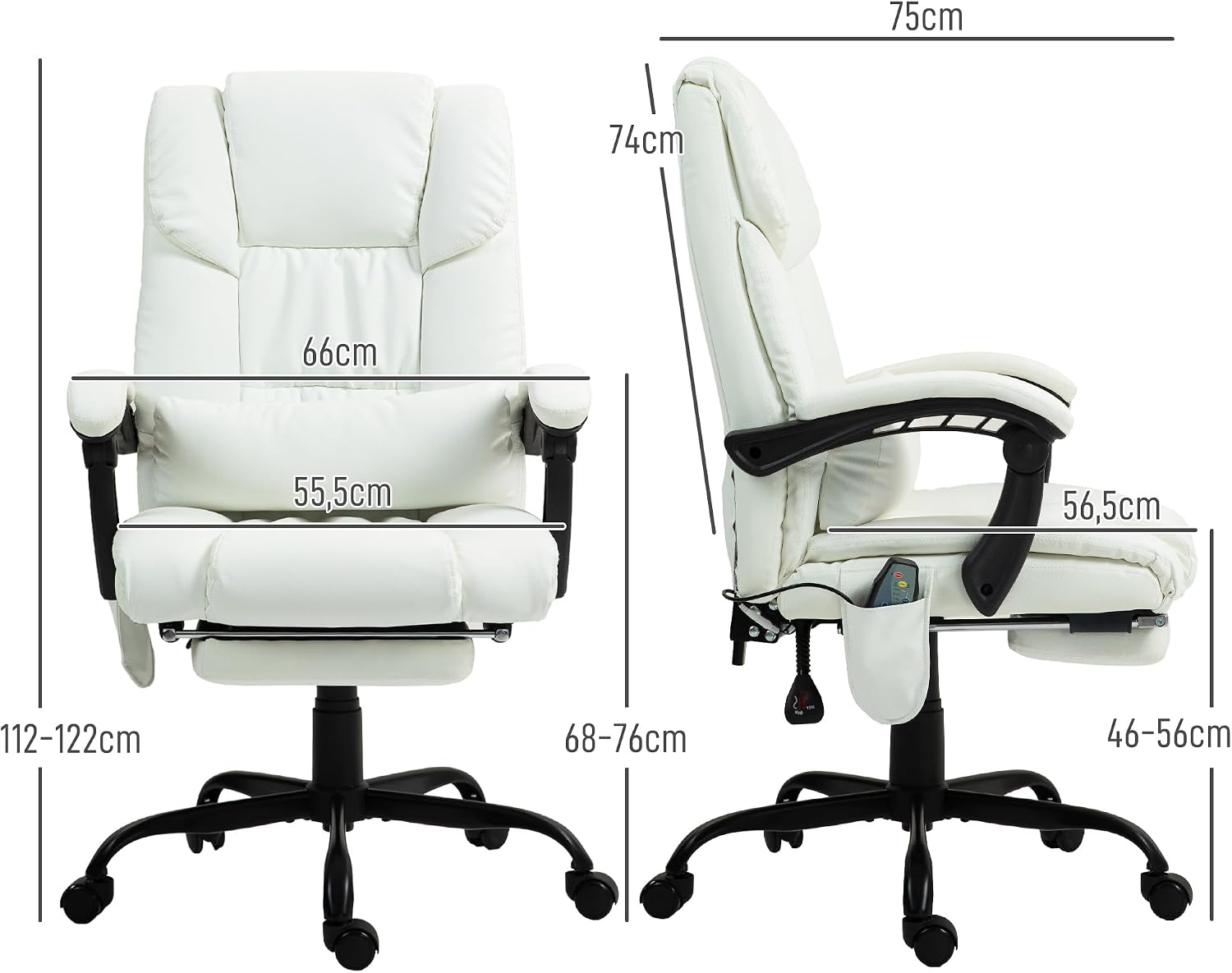 Adjustable lumbar cushion of the Vinsetto office chair