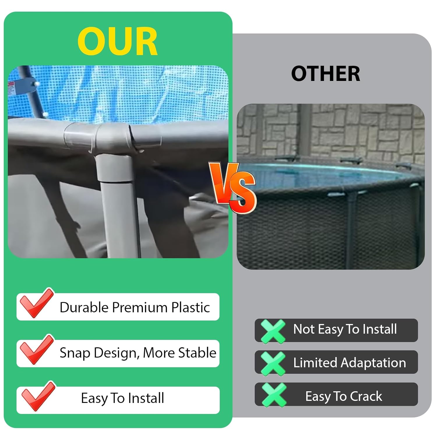 12427 Pool leg and beam joint 12427T joint Replacement for intex 2PCS