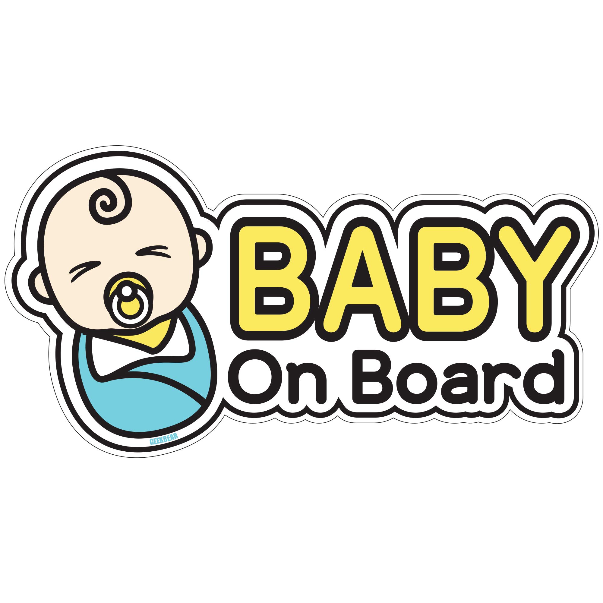 GEEKBEARBaby on Board Car Sticker - Character Design, Reflective, Weather-Resistant (28. Newborn Baby)