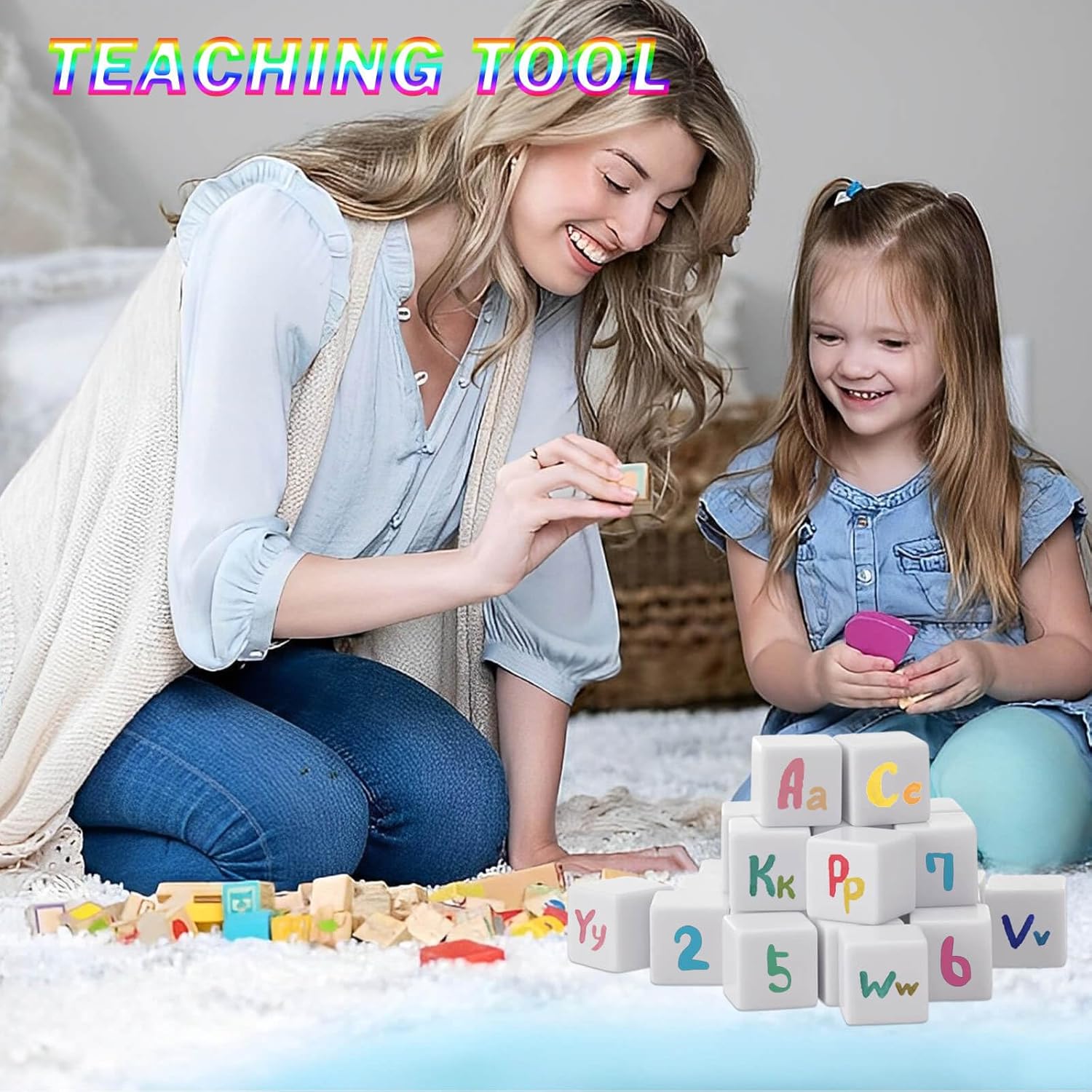 Blank Dice 16MM Acrylic Dice Write on White Cubes with Smoothed Surface Six-Sided Dice for Classroom Board Games DIY Sticker Counting Teaching Fun Numbers Building Blocks Custom Making (50 PCS)