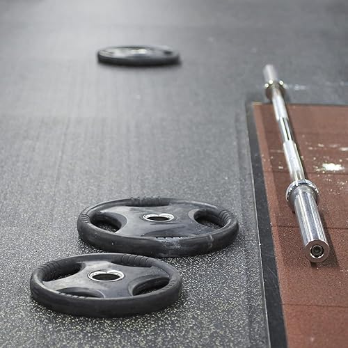 Miniatura 6 de Nisorpa Barra olímpica, barra de pesas estándar de 4 pies, barra de pesas olímpica, barra de pesas de hierro sólido para gimnasio, ejercicios en