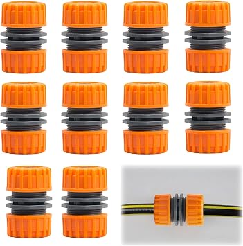 10PCS 1/2 Inch Hose Repair Connector, Durable ABS Hose Connectors and Fittings, Quick Fix Hose Pipe Connectors and Fittings for Garden Hose Connector