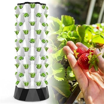 Hydroponic Growing Kits 80 Holes Vertical Hydroponics Tower Automated Aeroponics Indoor Garden Food-Grade PVC-U Pipes Hydroponic Planting Equipment with Pump Id