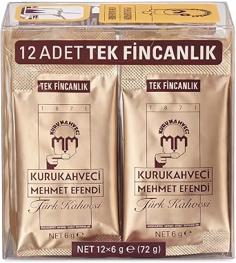 Kurukahveci Mehmet Efendi Turkish Coffee, PVC Packaging, 12 pieces x 6gr