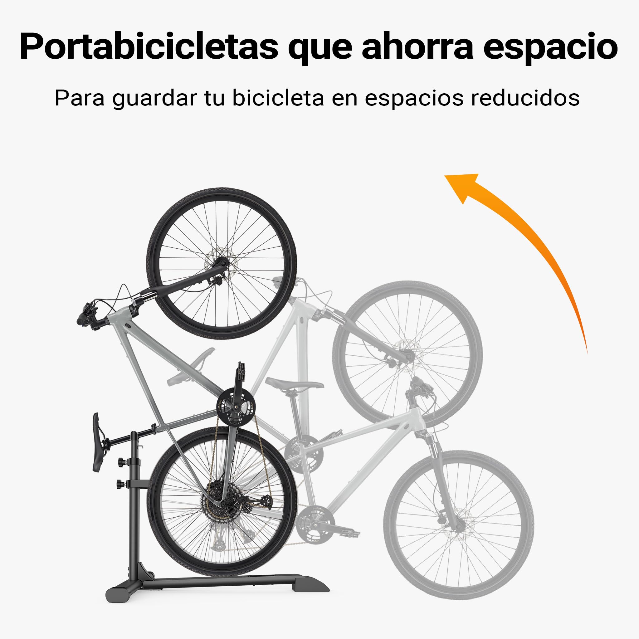 WilTec Soporte de Suelo para Bicicleta de Acero Negro Altura Independiente aparcabicicletas
