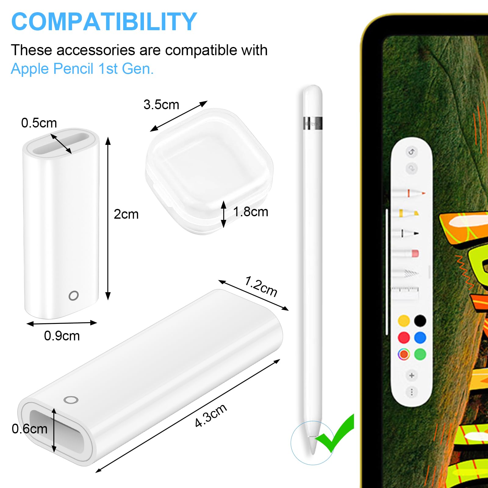Adattatore da USB C a iPencil,Bluetooth Adattatore da USB C per Apple Pencil 1st Gen,Connettore Adattatore di Ricarica Cavo Adattatore da Tipo C a iPencil per Apple Pencil 1st Gen iPad 10th