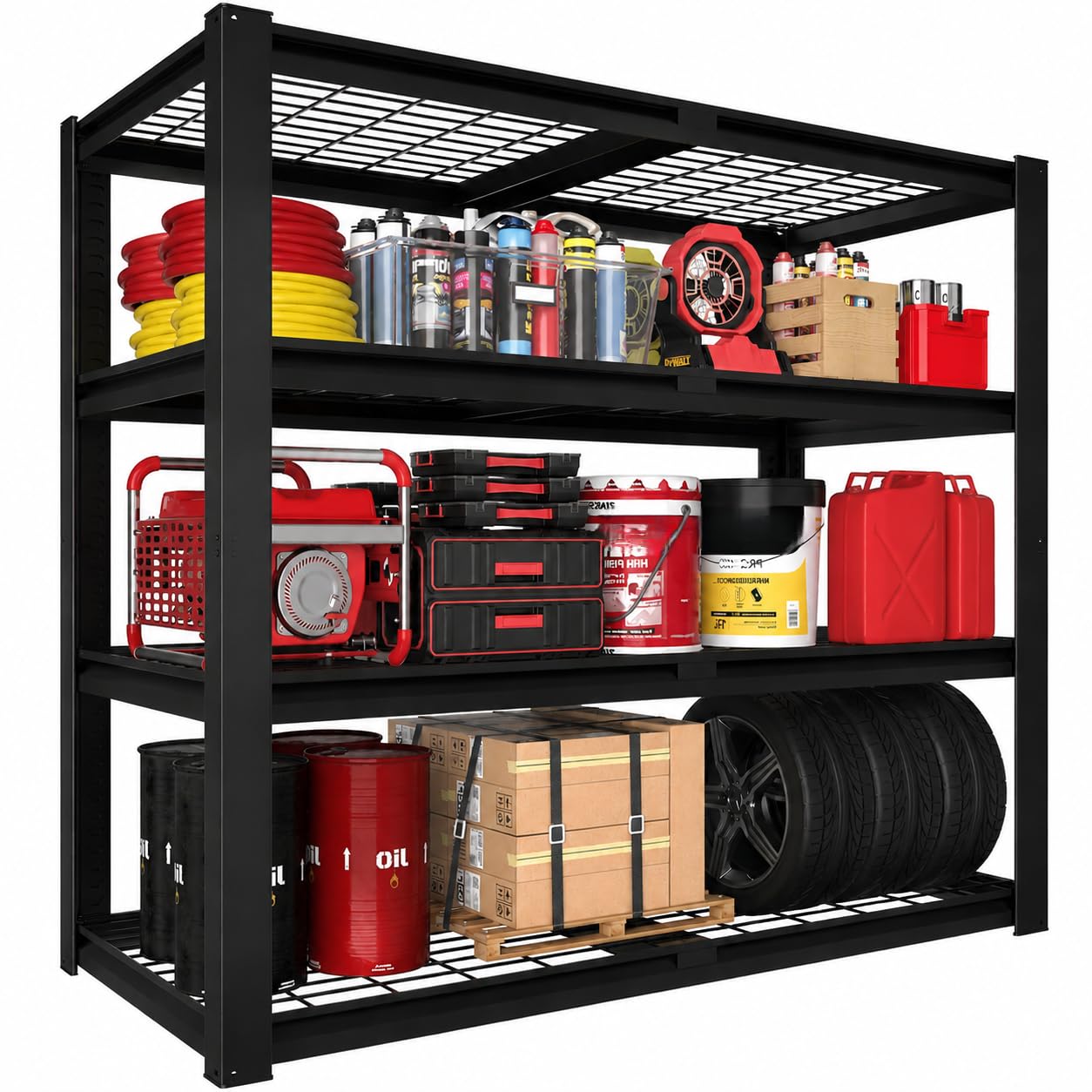 Mapleyard 100x50x150cm Heavy Duty Garage Shelving Metal Wire Storage Rack