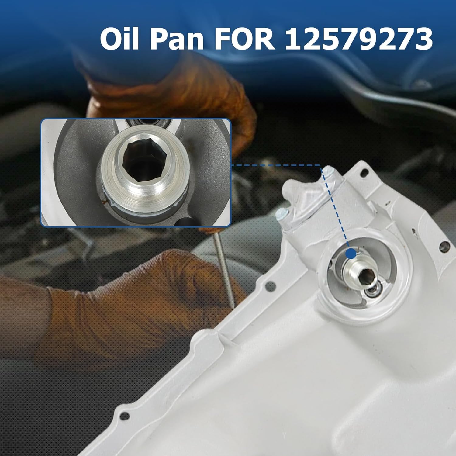 WFLNHB Aluminum Oil Pan Replacement for Cadillac 2002-2006 Replacement for Chevy 1999-2007 Replacement for GMC 2000-2007 Pickup Truck 4.8L 5.3L 6.0L