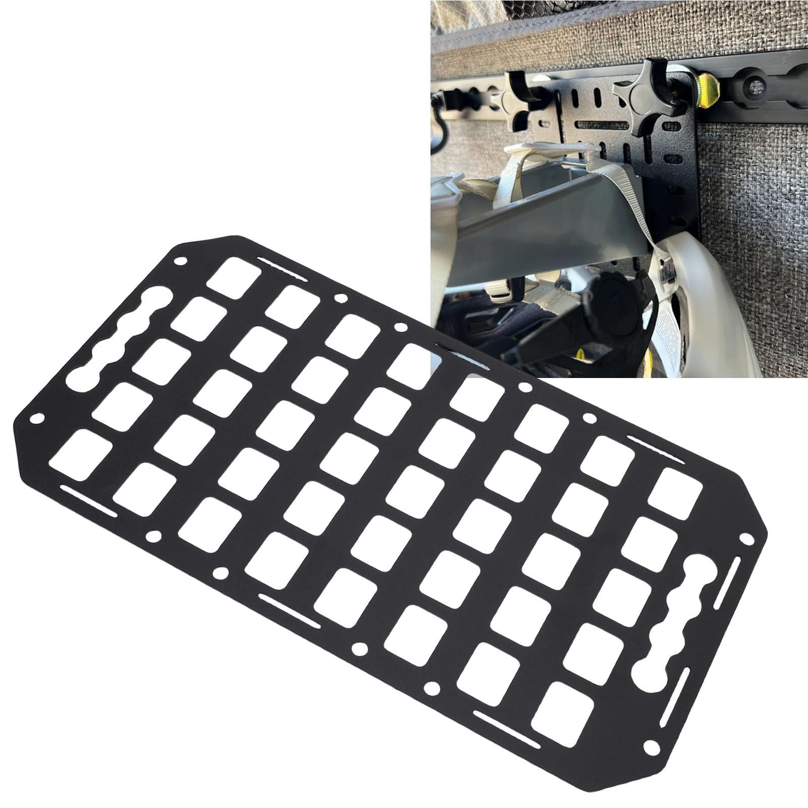 Akozon Facile à Retirer en Aluminium L Track Molle Pannel Organisateur 16.61x8.86x0.08 Poud