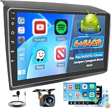 Roinvou 4+64G Android Radio 2DIN 9'' for Fiat Ducato Citroen Jumper | Carplay Android Auto for Peugeot Boxer 2011-2022, MirrorLink Bluetooth WiFi GPS 32EQ RDS/FM SWC Camera