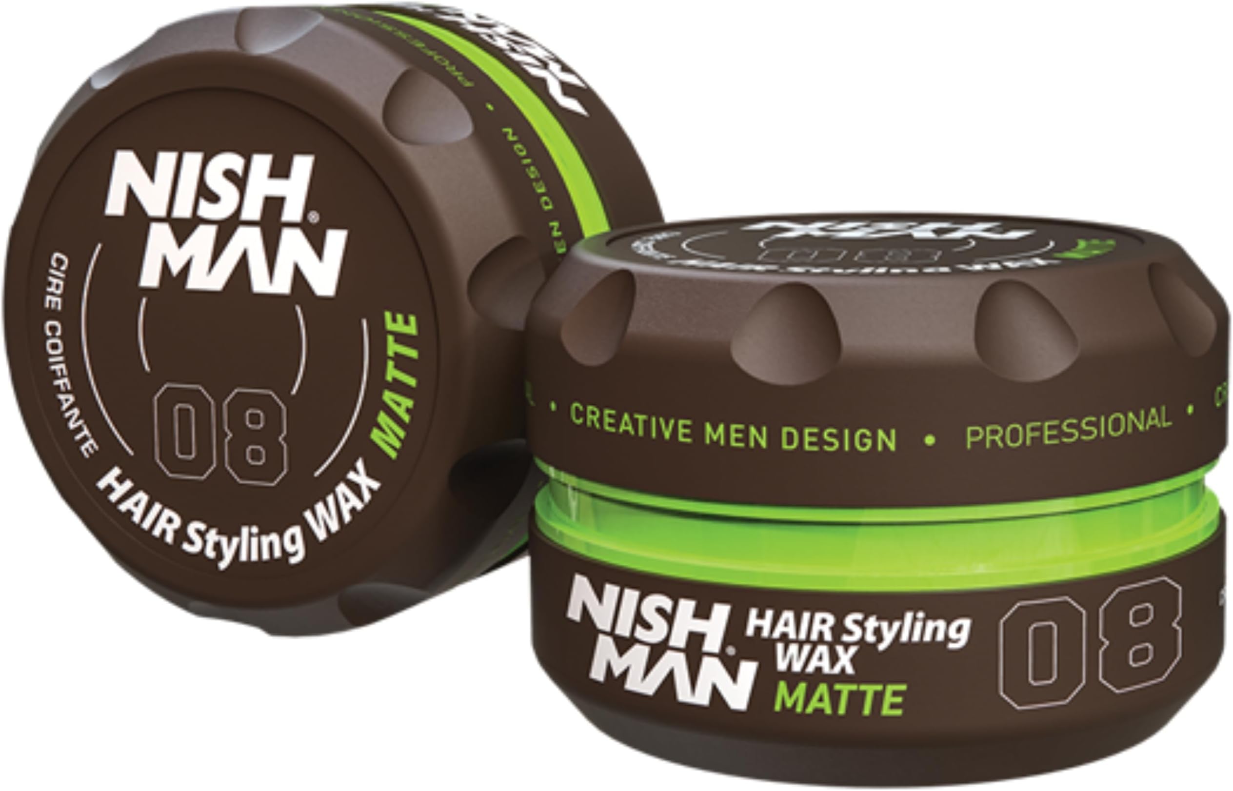 NISHMAN Hair Wax for Men, MATTE Finish - 150 ml, Vanilla Scent | Edge Control | Ultra High Strong Hold | Men's Hair Gel