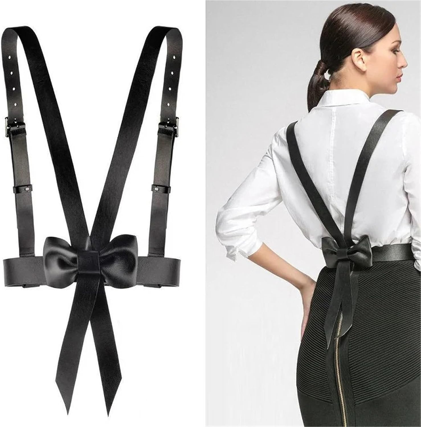 Women Suspender Bowtie Belt Shirt Dress Accessories Braces Brace Vintage Prom Outfit、Decorative Belt, Home Decor