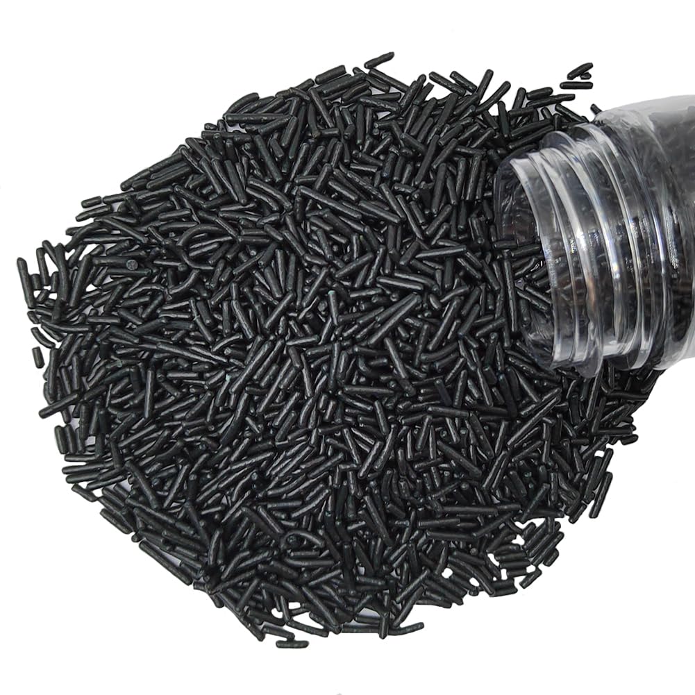 Homankit Black Jimmies Sprinkles Edible Sprinkle Candy Soft Jimmies Toppings for Ice Cream, Cupcake, Cake, Cookie, Dessert Decorating 2.75 Ounces