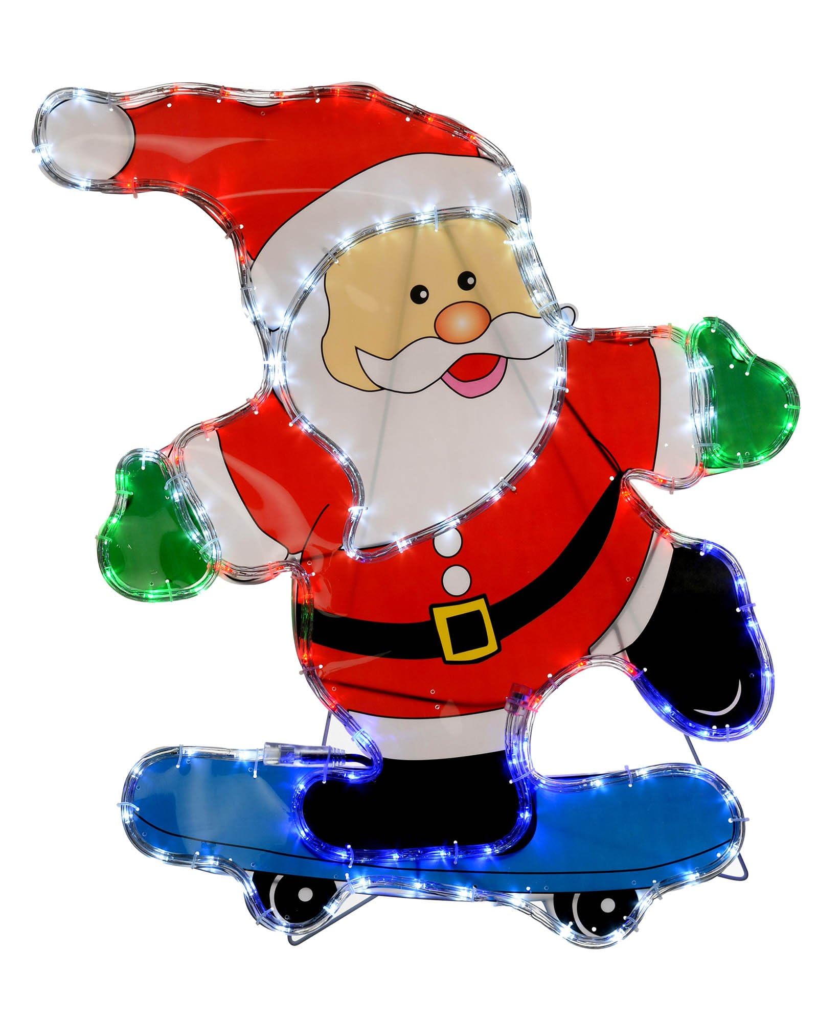 WeRChristmas Santa Skating LED Rope Lights Silhouette Christmas Decoration, 72 cm - Large