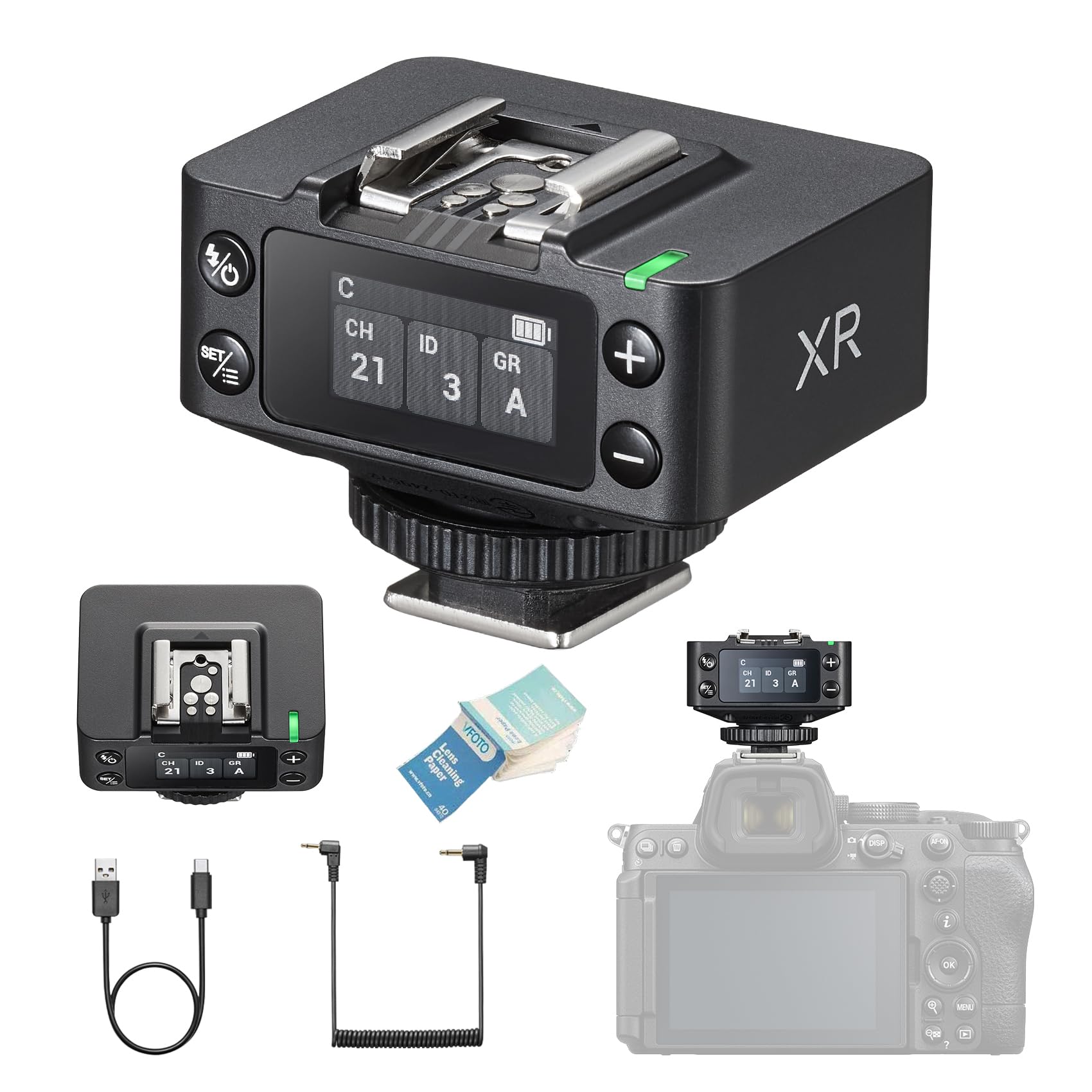 GODOX XR TTL Ricevitore Wireless per Fotocamere Canon e Nikon, XR-C XR-N Flash Trigger Receiver con Batteria Agli Ioni di Litio 1270 mAh, 2.4G Sistema Wireless X