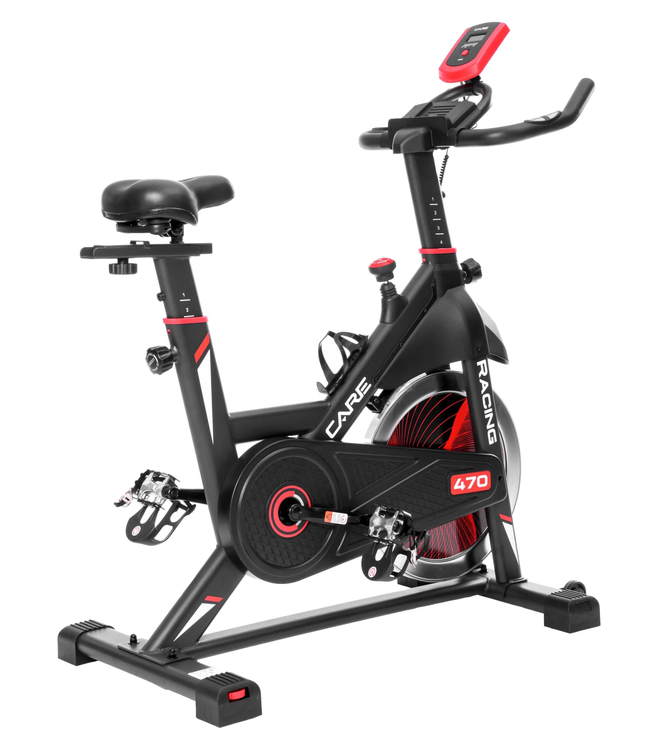 CARE FITNESS Vélo de Biking Racing 470-475 Pédales Crantées et Sanglées Selle Guidon Triathlon Réglables