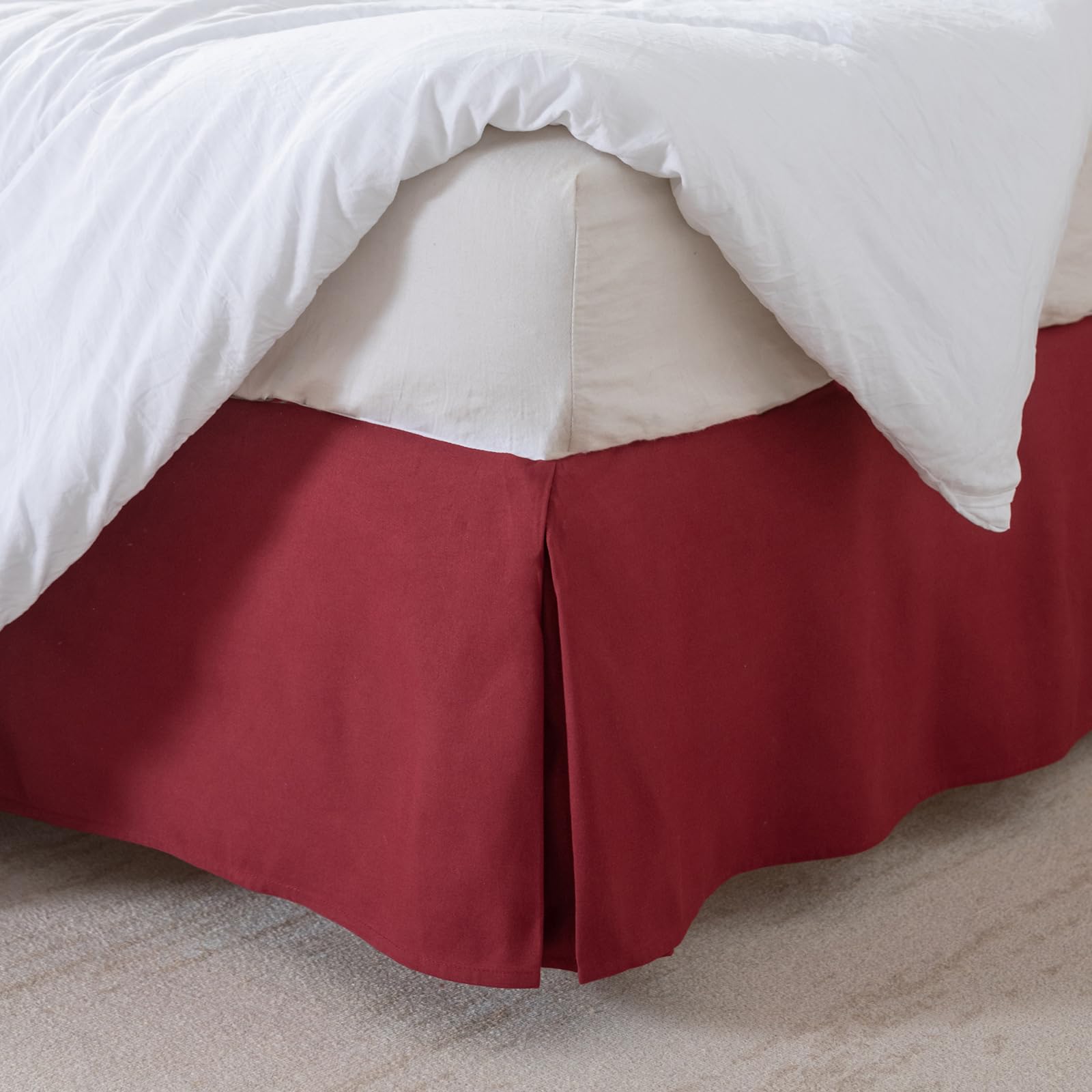 Cache-sommier plissé haut de gamme pour très grand lit 198 x 203 cm hauteur 35,6 cm